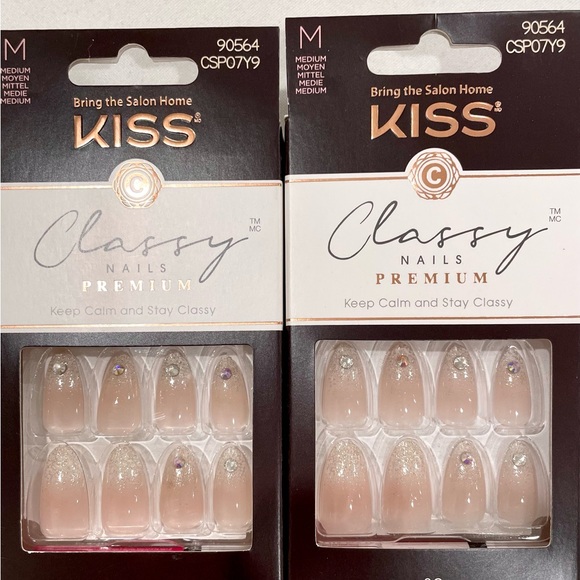 Kiss Other - KISS Classy Nails Premium - Medium Length (30 Nails, Glue Included) 2 PACK